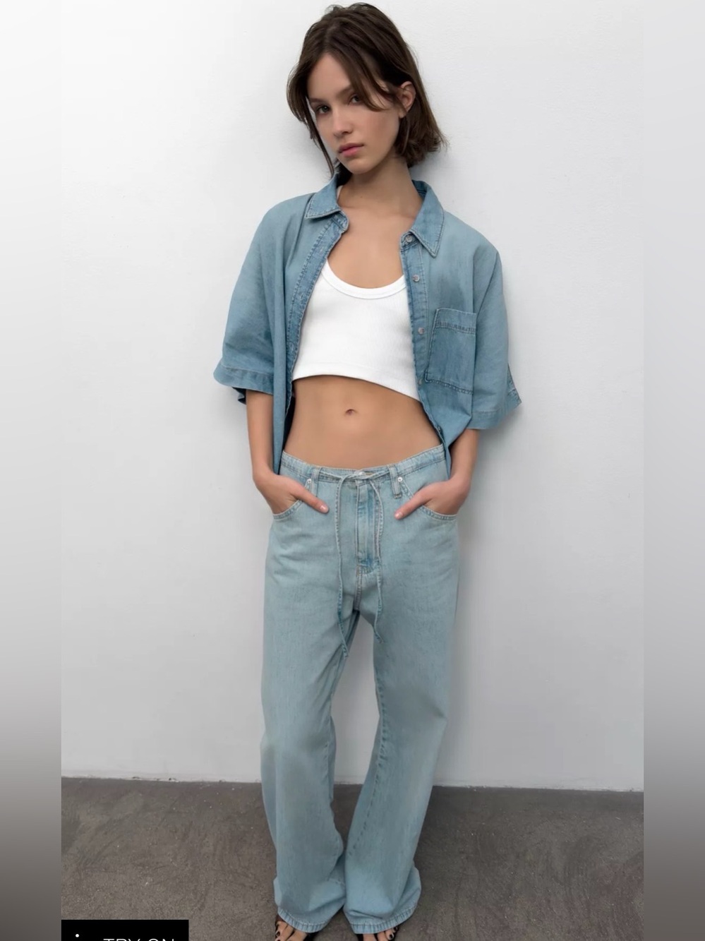 Zara trf flowy denim jeans